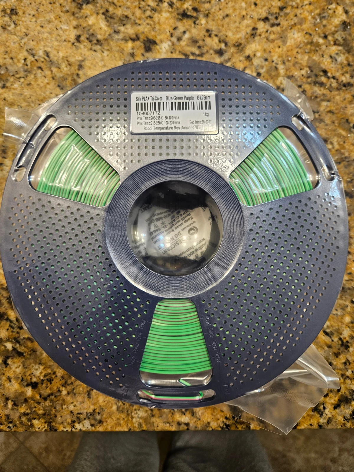The unopened roll viewed from its green side.